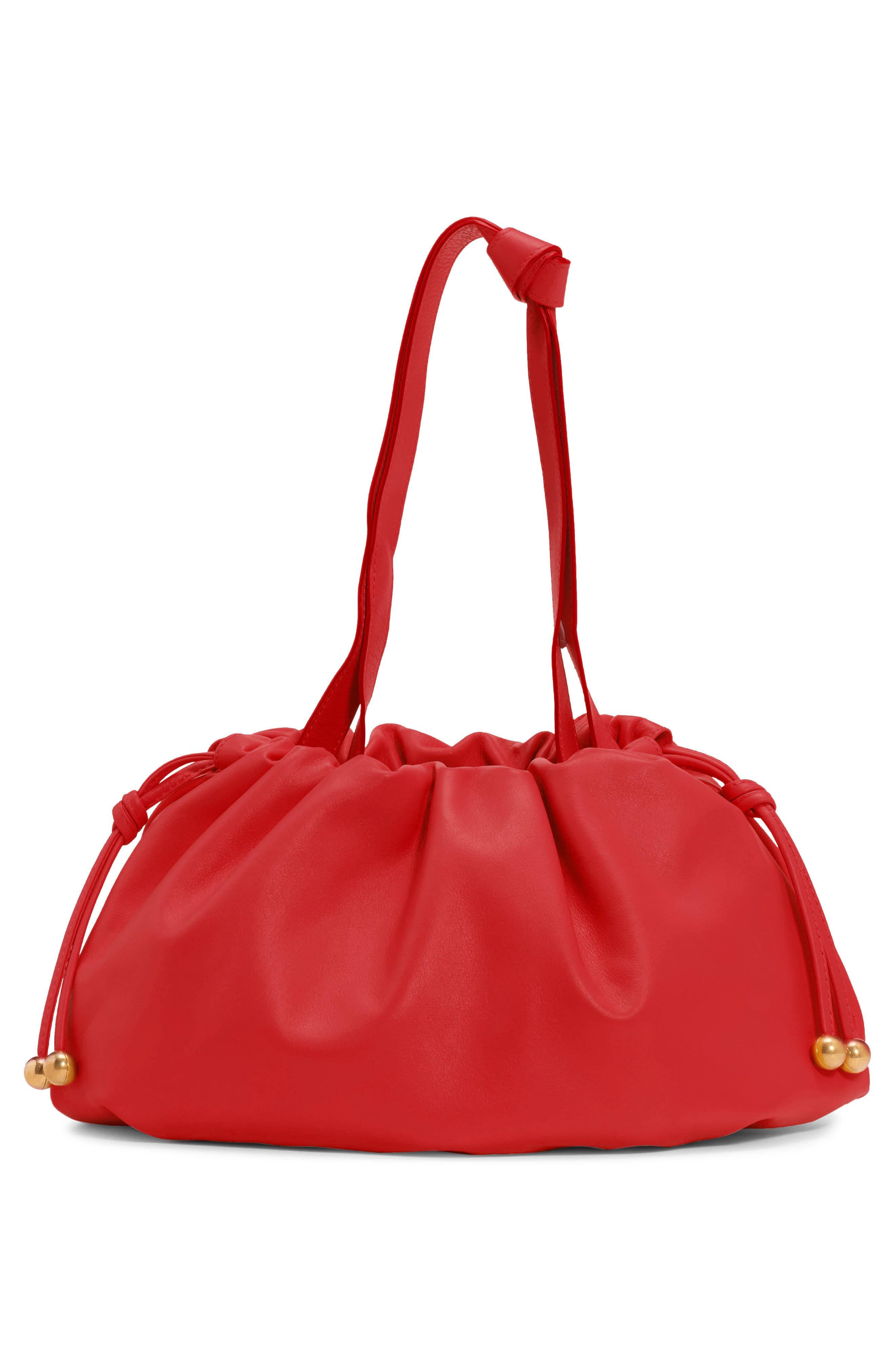The Medium Bulb Leather Bag, Alternate, color, CHILI/ SILVER