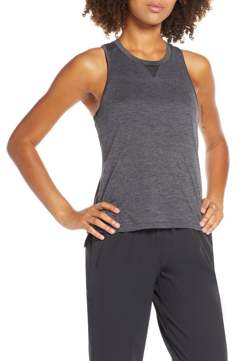 Impact Run Mesh Tank, Main, color, BLACK HEATHER