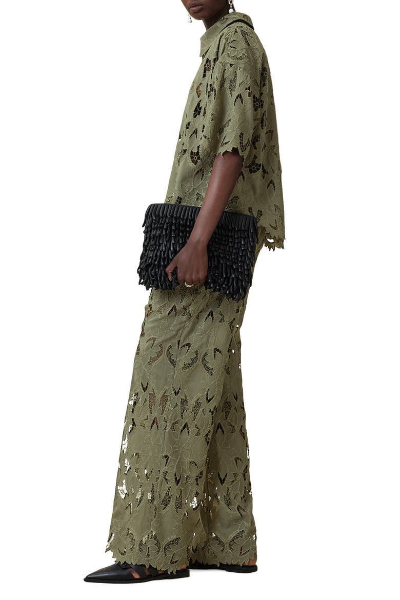 Charli Embroidered Wide Leg Pants, Alternate, color, MERMAID GREEN