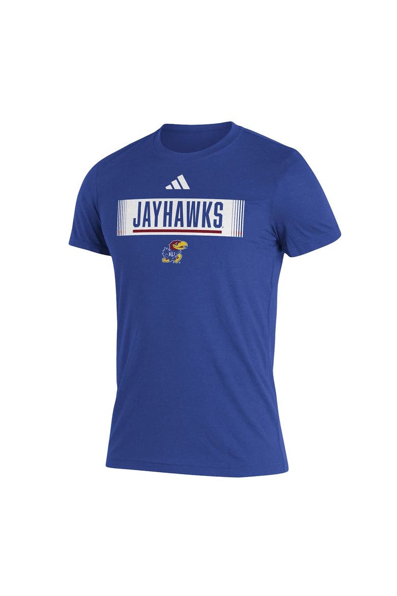 Men's adidas Royal Kansas Jayhawks Wordmark Tri-Blend T-Shirt, Alternate, color, Royal