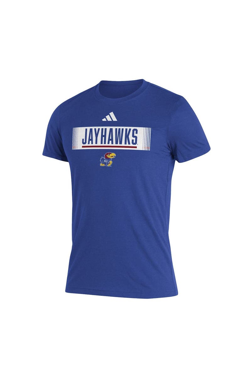 adidas Men's adidas Royal Kansas Jayhawks Wordmark Tri-Blend T-Shirt, Alternate, color, 