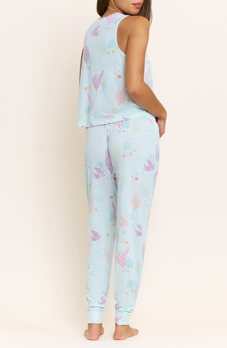 Honeydew Star Seeker Brushed Jersey Tank & Pant Pajamas, Alternate, color, Drift Tides