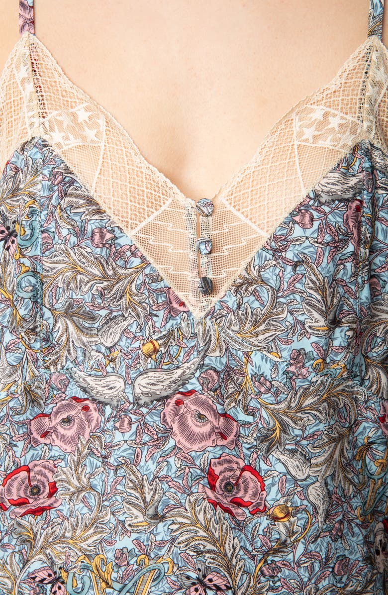 Zadig & Voltaire Cyoko British Flowers Lace Trim Camisole, Alternate, color, 