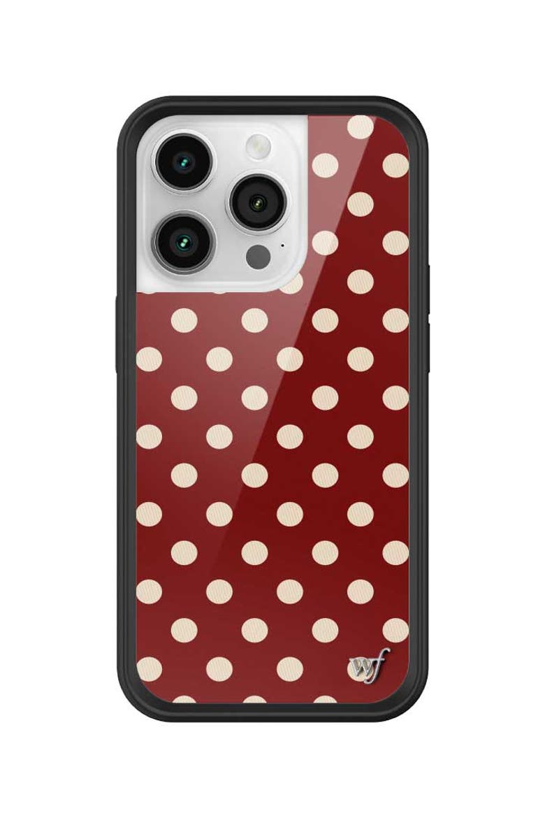Polka Dot | Burgundy and Cream iPhone Case, Alternate, color, Burgundy