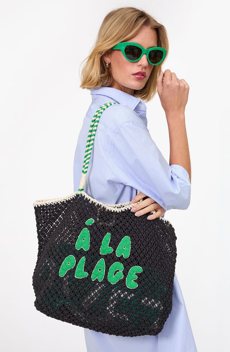 Clare V. L
Étè Tote, Alternate, color, Black W/ Green Apple La Plage