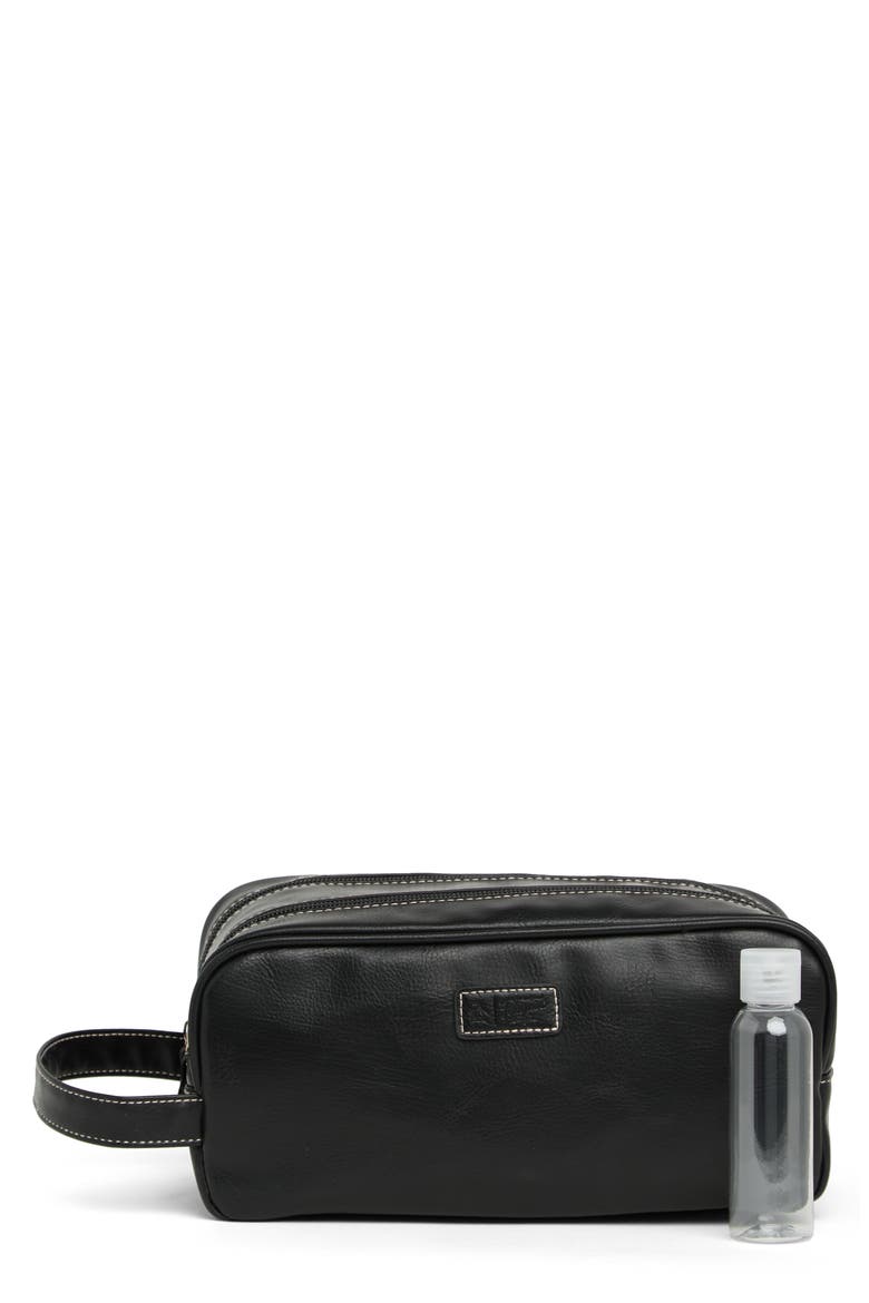 Double Zip Travel Dopp Kit, Main, color, BLACK