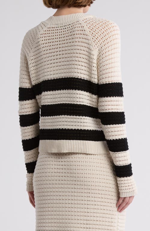 Rachel Rachel Roy Crochet Stitch Stripe Sweater In Fusilli With Black