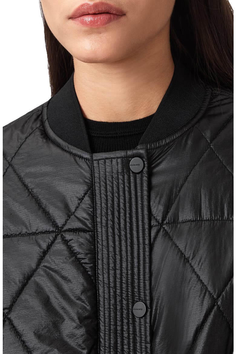 Alii Quilted Bomber Jacket, Alternate, color, BLACK