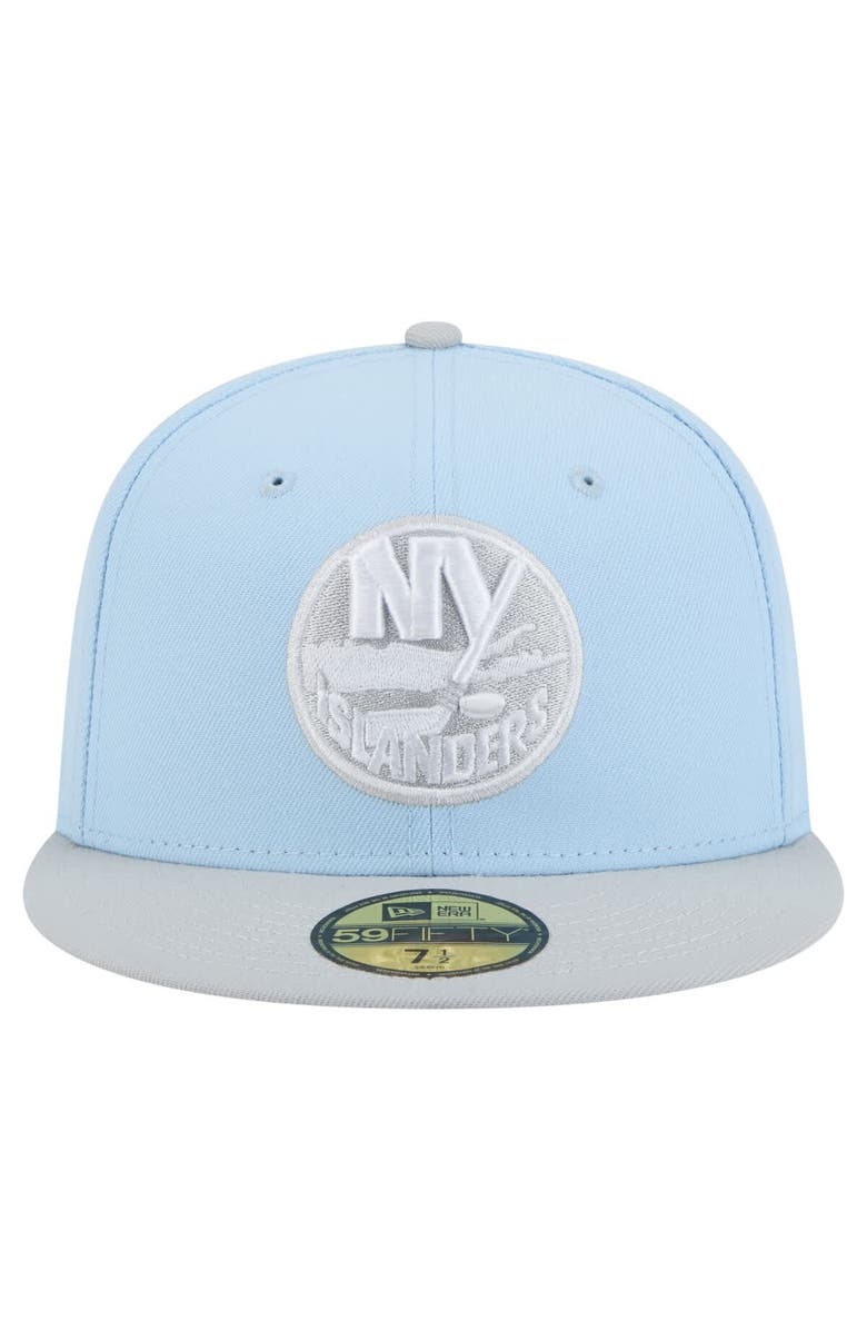 New Era Men's New Era  Light Blue/Gray New York Islanders Color Pack Two-Tone 59FIFTY Fitted Hat, Alternate, color, 