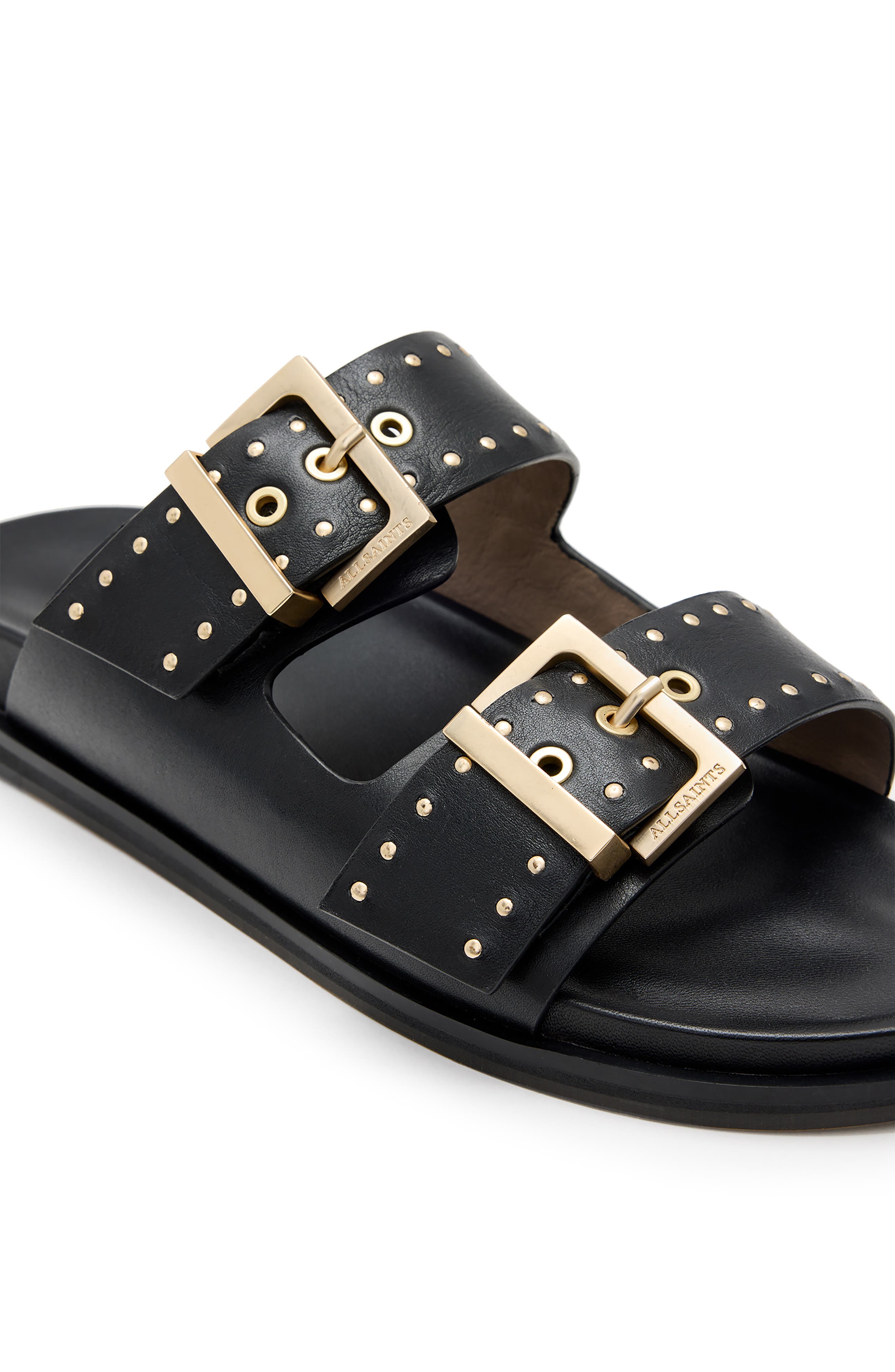 AllSaints Magda Two-Strap Stud Sandal, Alternate, color, 