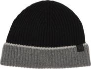 Bruno Magli Cashmere Colorblock Ribbed Knit Beanie