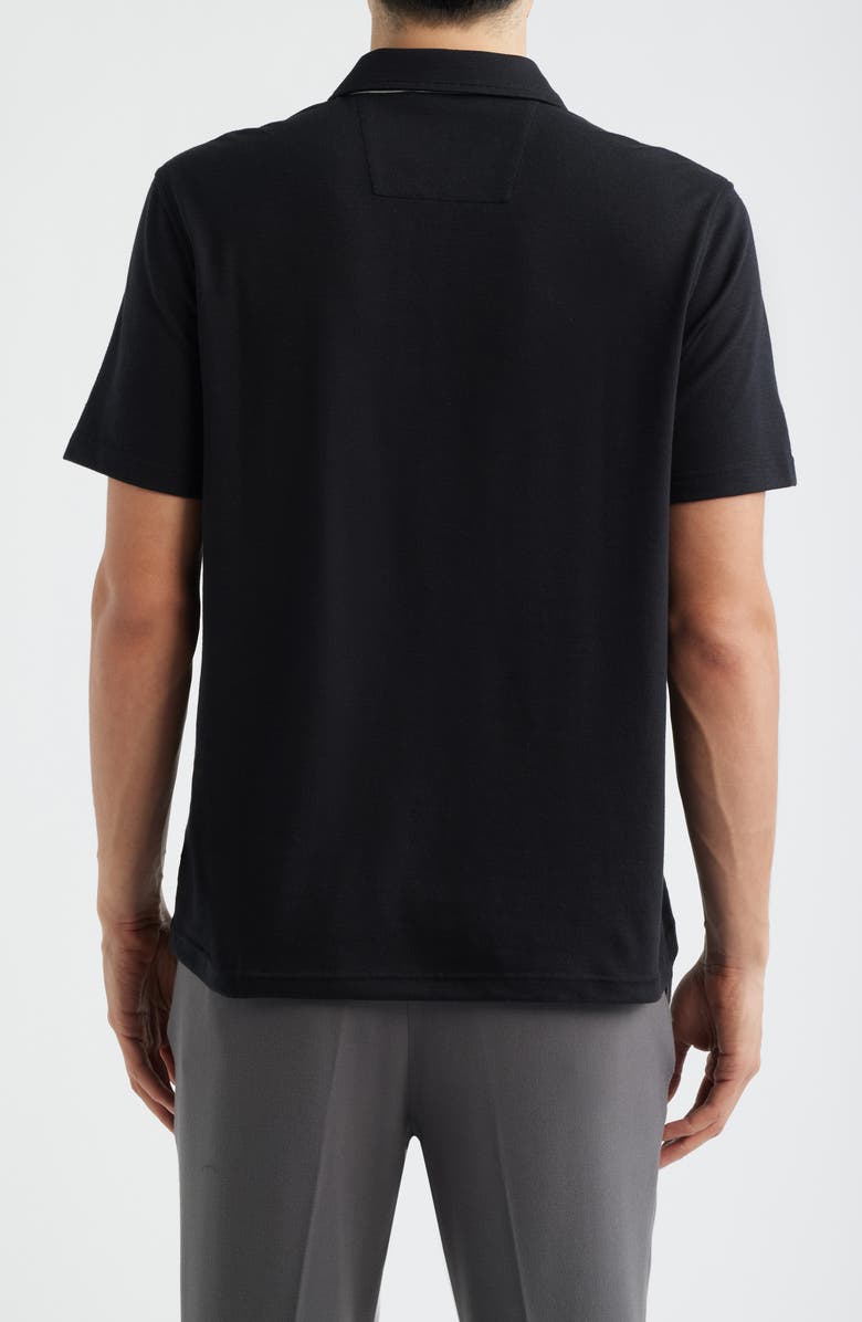 Bugatchi Quarter Zip Polo, Alternate, color, Black