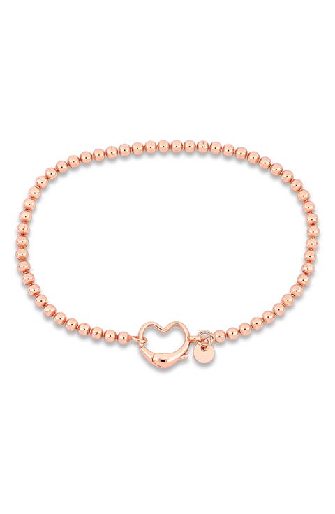 Beaded Heart Clasp Bracelet