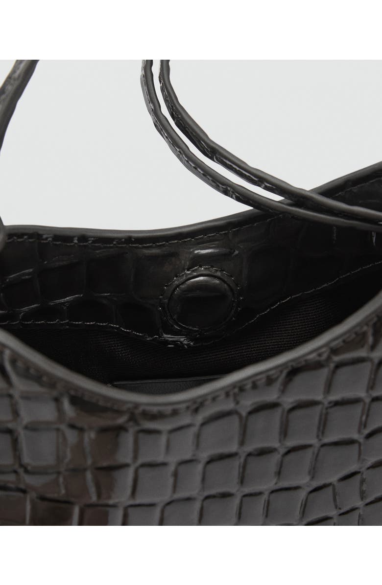 MANGO Croc Embossed Faux Leather Shoulder Bag, Alternate, color,