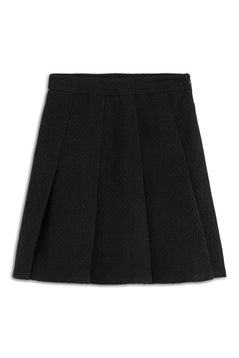 Flippy Textured Knit Skirt, Alternate, color, BLACK