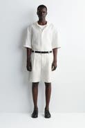 COS Pleated Denim-herringbone Shorts