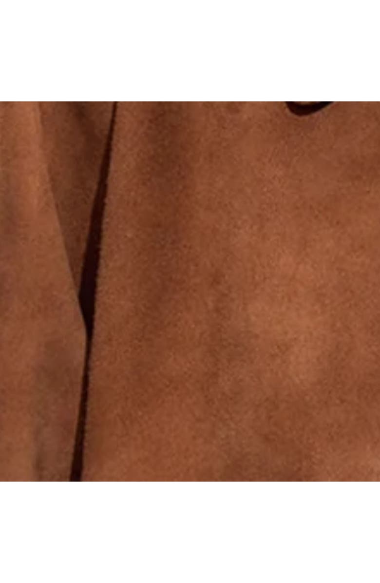 Cynthia Rowley Studded Suede Cropped Jacket, Alternate, color, Brown