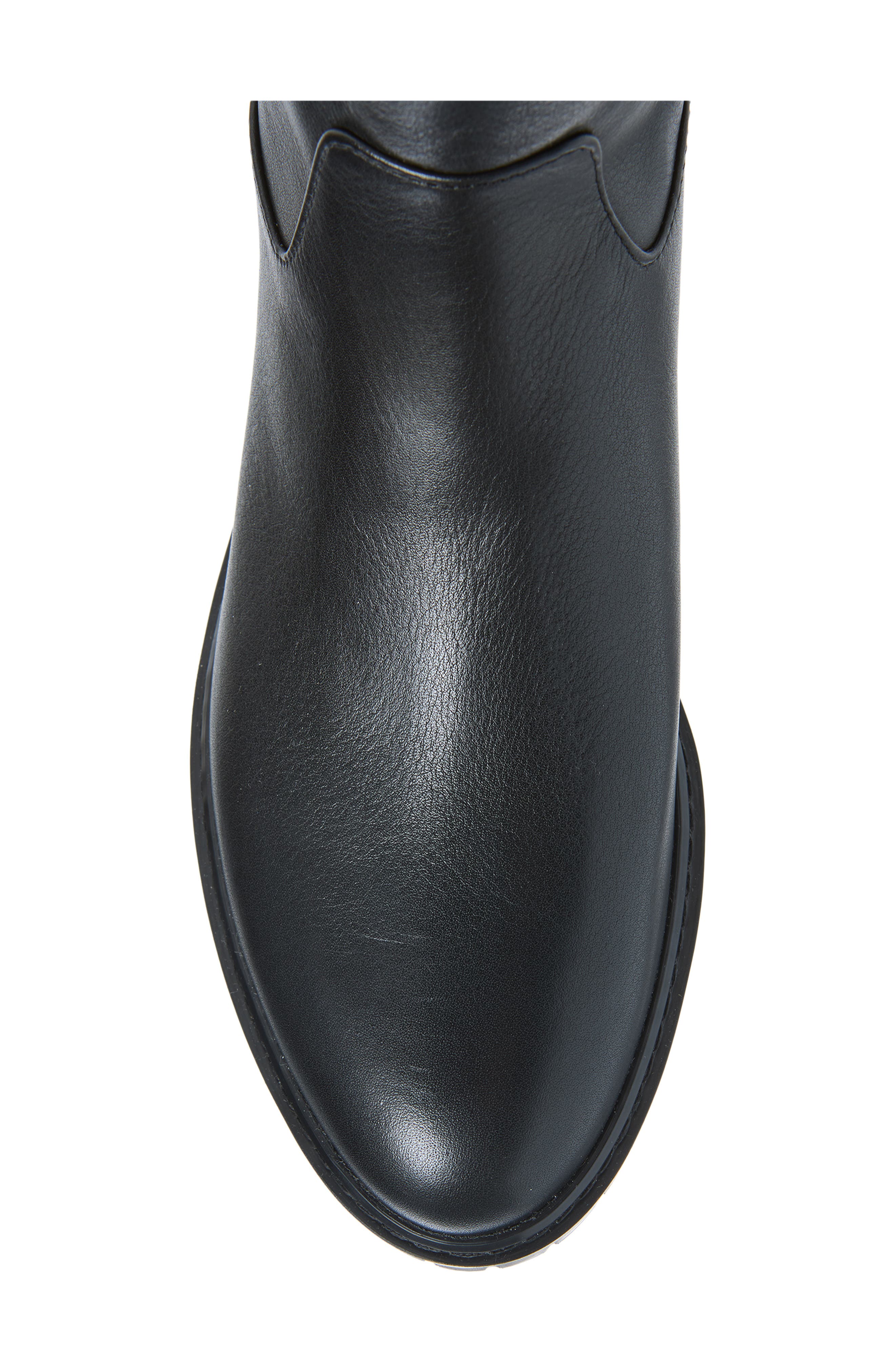 City Zip Leather Bootie, Alternate, color, BLACK