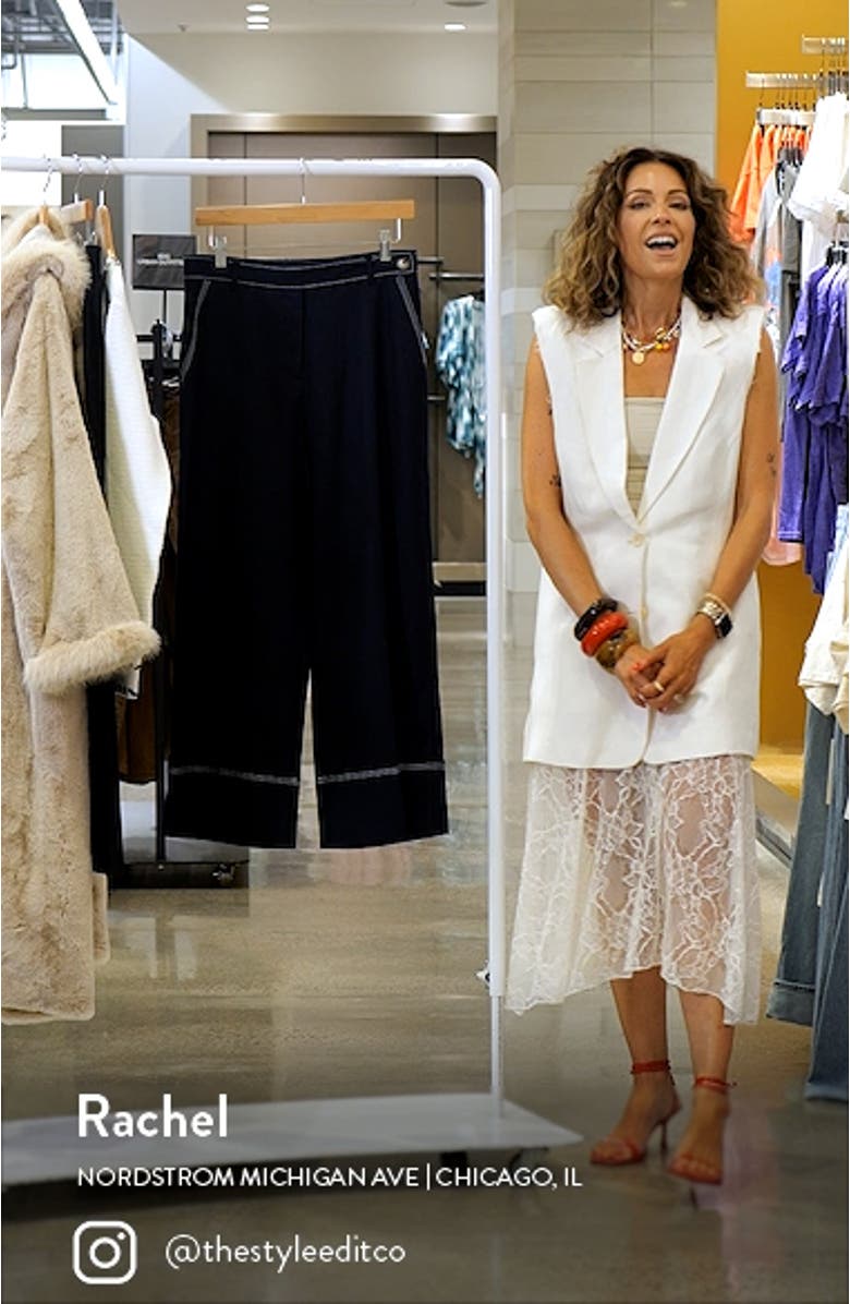 Sophia Contrast Topstitch Straight Leg Ankle Pants, sales video thumbnail