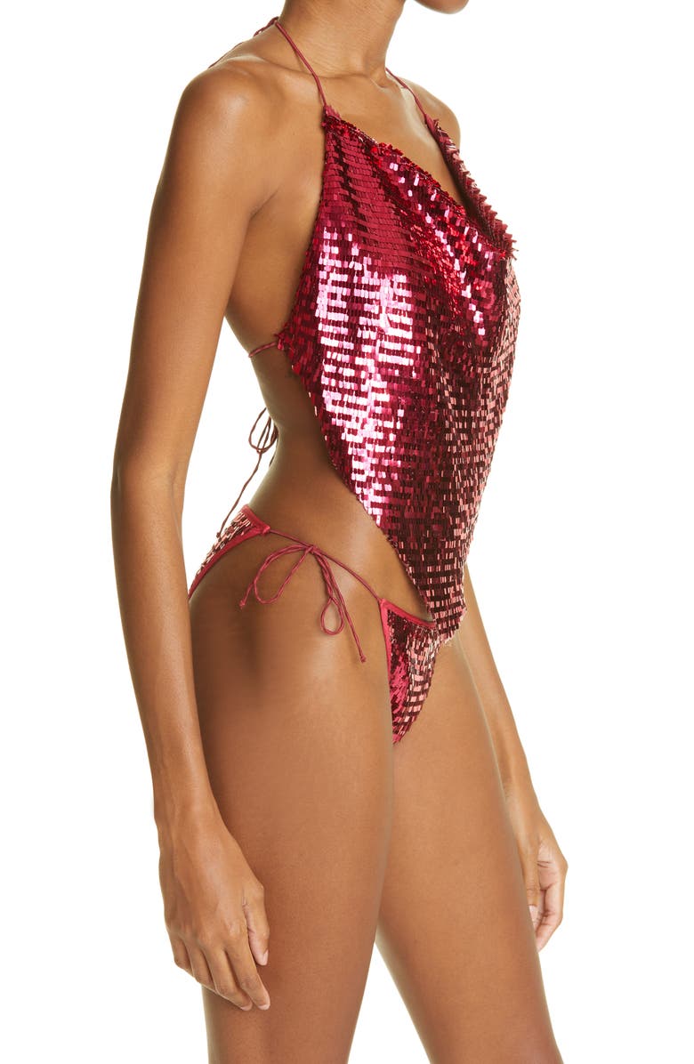 Oséree Sequin Bandana Two-Piece Swimsuit, Alternate, color, 