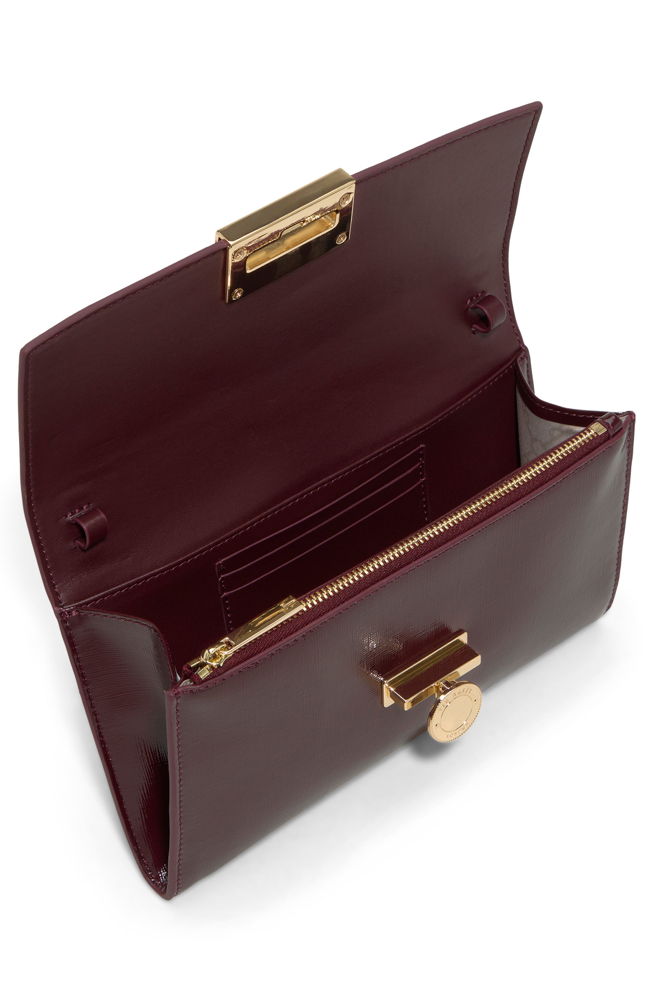 Parisa Faux Leather Crossbody, Alternate, color, BORDEAUX CROSSHATCH SHINY