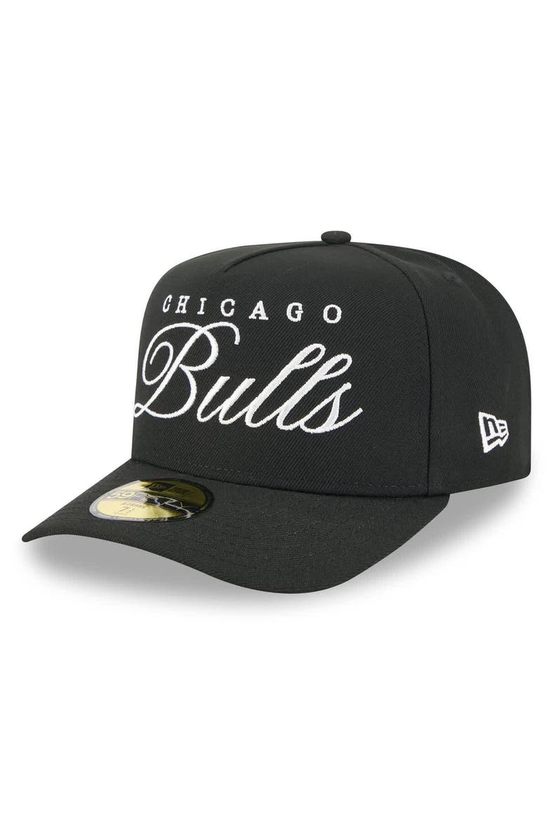New Era Men's New Era Black Chicago Bulls 2025 NBA Draft A-Frame 59FIFTY Fitted Hat, Alternate, color, Black