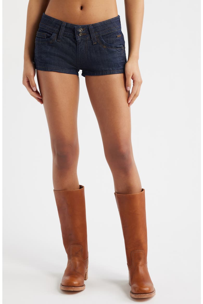 Piper Low Rise Denim Shorts, Main, color, RINSE