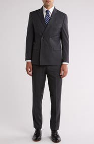 Gino Vitale Slim Fit Solid Double Breasted Suit