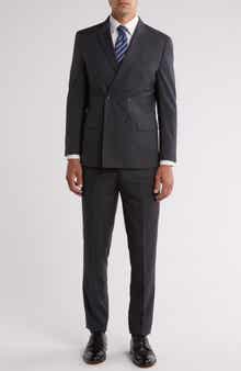 Gino Vitale Slim Fit Solid Double Breasted Suit