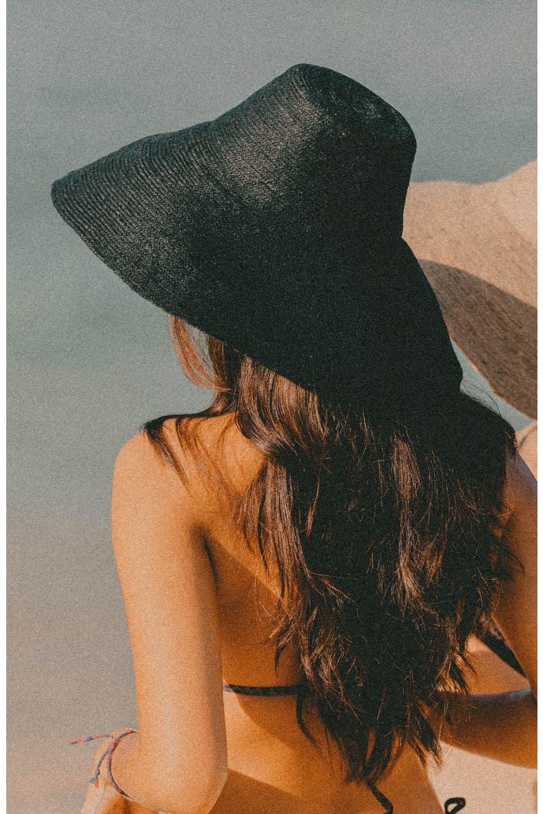 The Riri Jute Handwoven Straw Hat, Alternate, color, Black