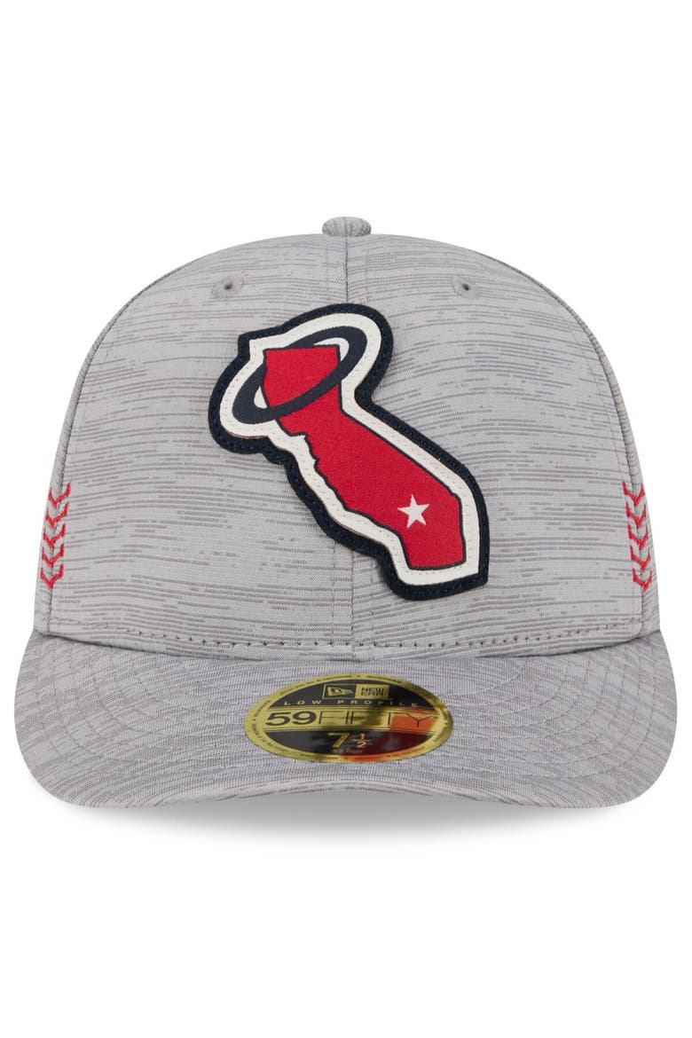 Men's New Era  Gray Los Angeles Angels 2024 Clubhouse Low Profile 59FIFTY Fitted Hat, Alternate, color, Heather Gray
