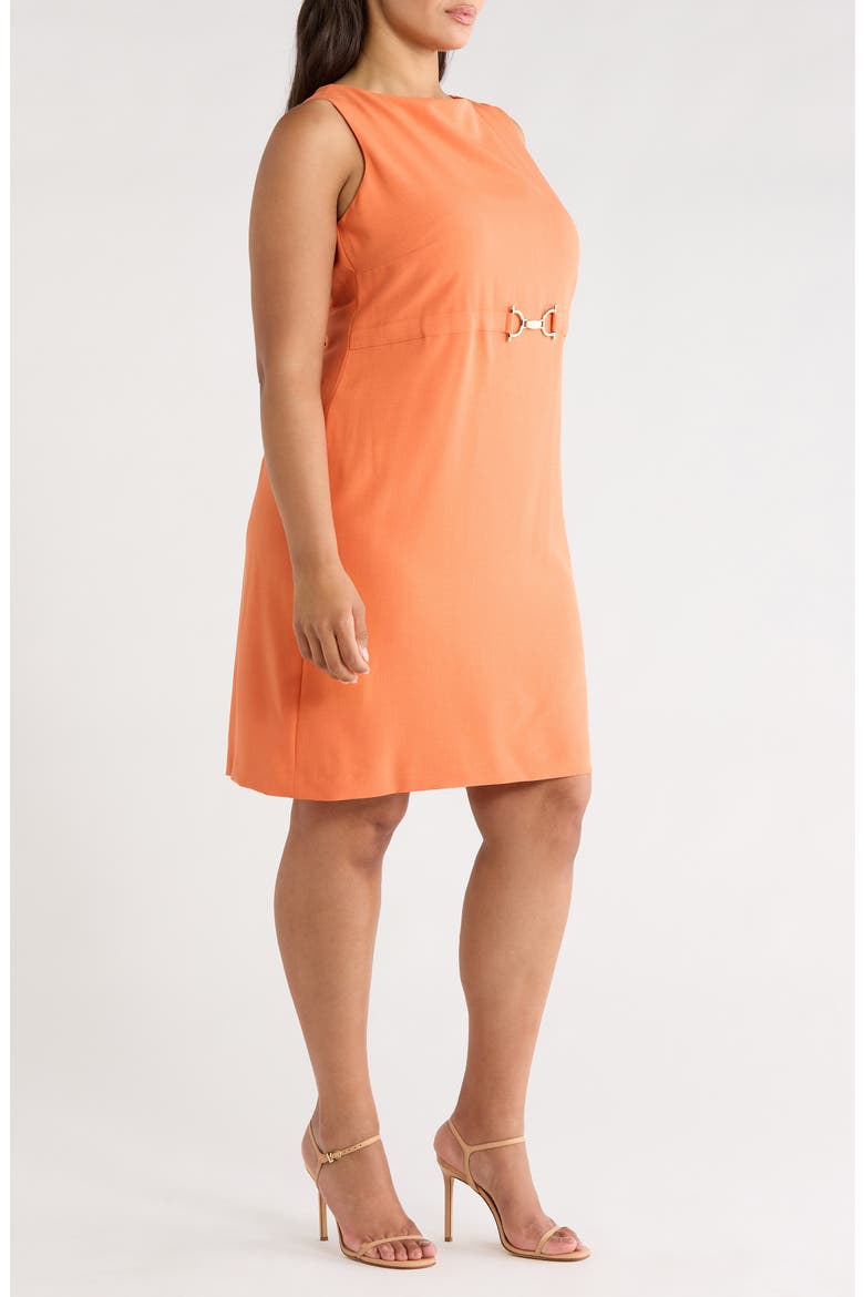 Buckle Belted Sheath Dress, Alternate, color, MANDARIN