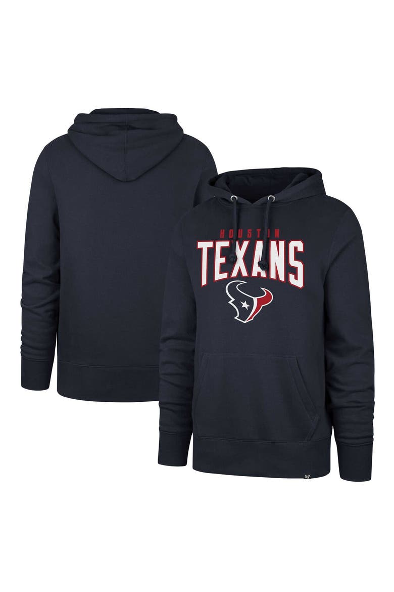 Men's '47 Navy Houston Texans Headline Pullover Hoodie, Main, color, Navy