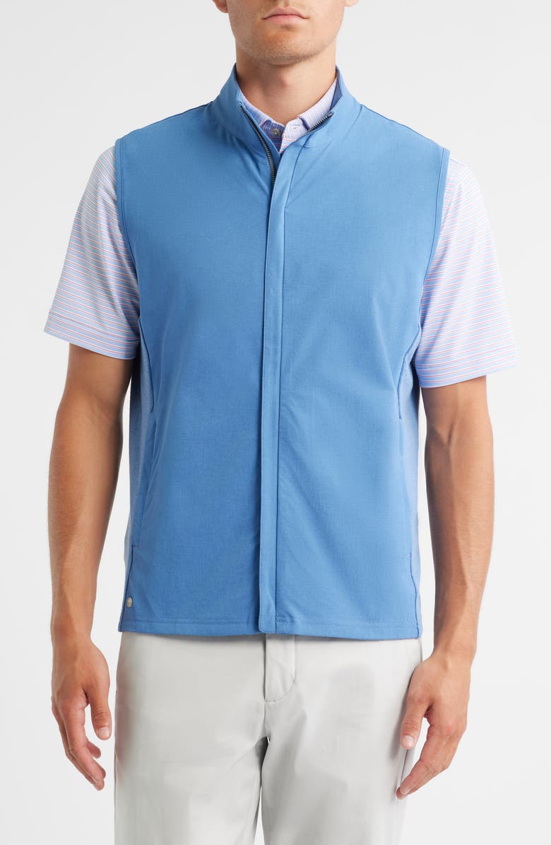 Peter Millar Crown Crafted Solstice Performance Hybrid Zip-Up Vest, Alternate, color, Lunar Blue