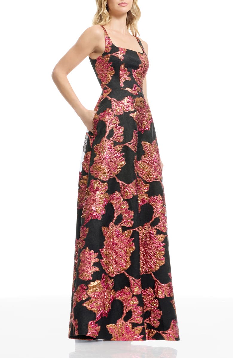 Dress the Population Vienna Jacquard Sleeveless Gown, Alternate, color,