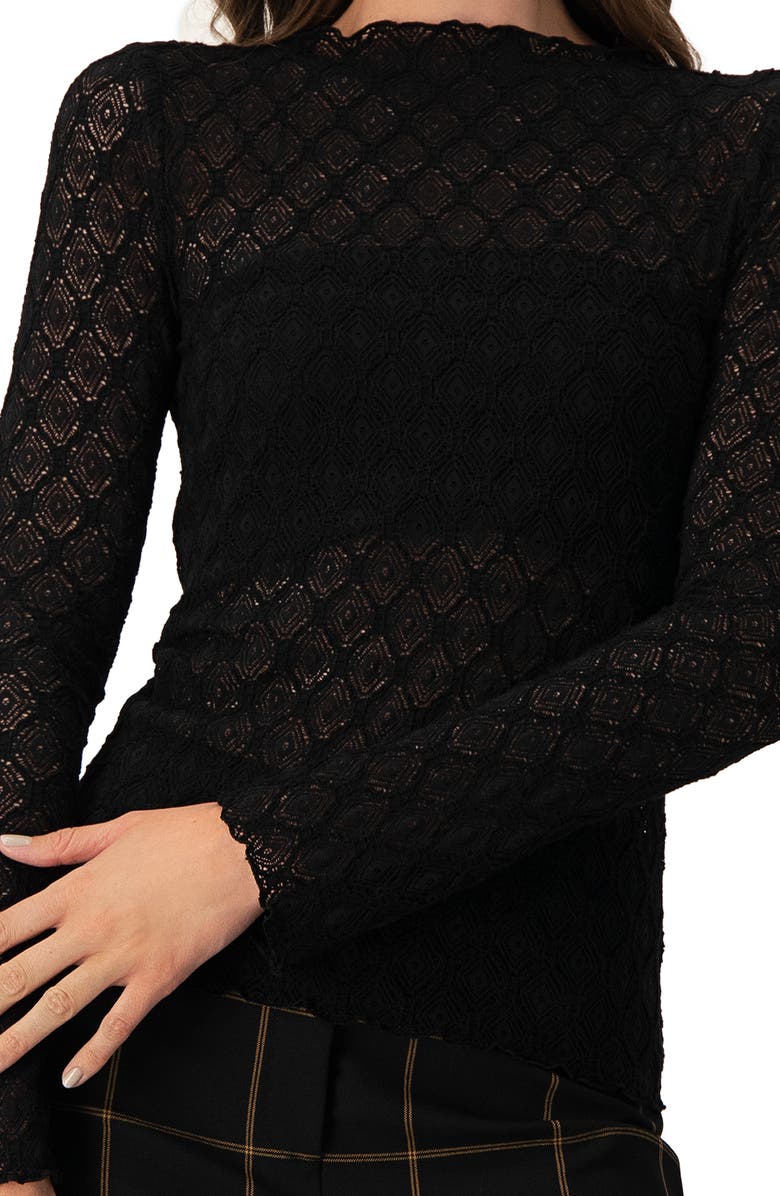 IVONNE Knitted Long Sleeve Blouse, Alternate, color, Black