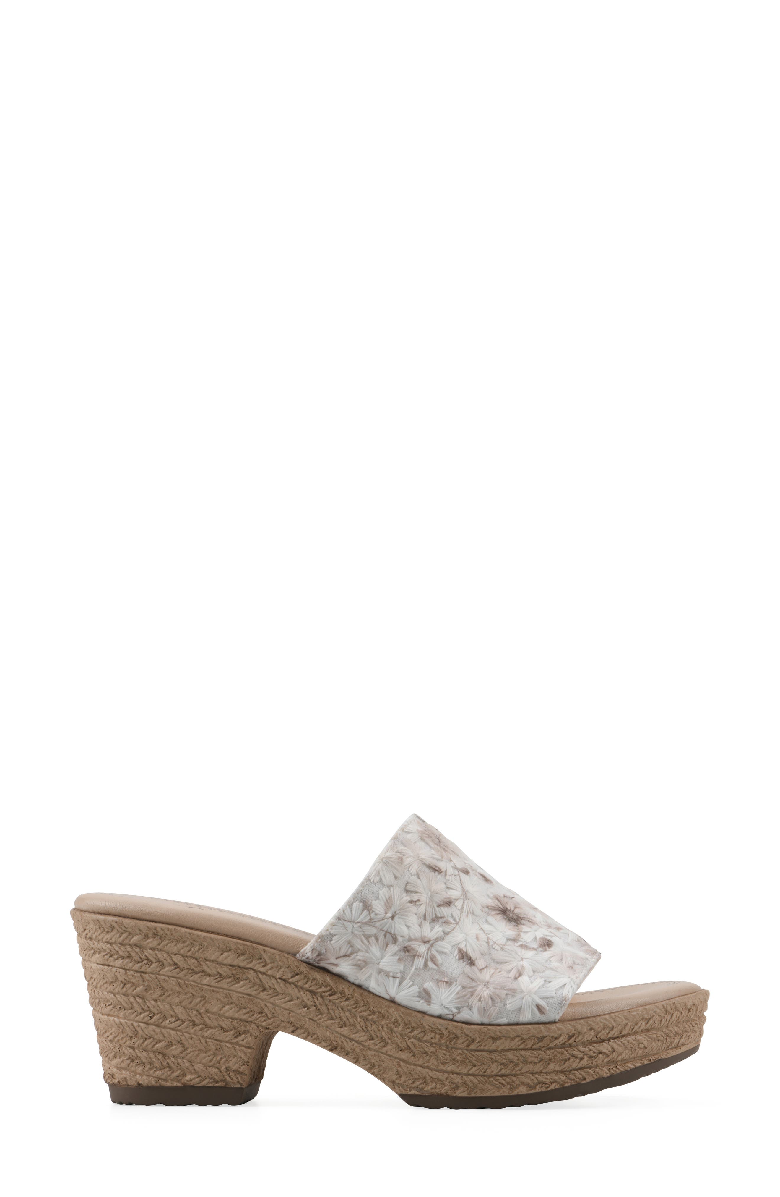 Biancia Platform Slide Sandal, Alternate, color, WHITE/ FLORAL/ FABRIC
