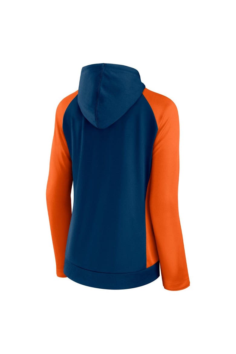 Women's Fanatics Branded Navy/Orange Chicago Bears End Around Lightweight Raglan Full-Zip Hoodie Jacket, Alternate, color, Navy