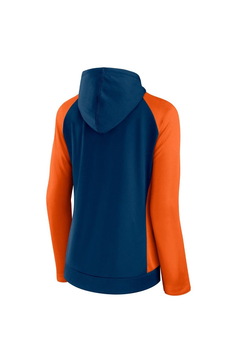 FANATICS Women's Fanatics Branded Navy/Orange Chicago Bears End Around Lightweight Raglan Full-Zip Hoodie Jacket, Alternate, color, Navy