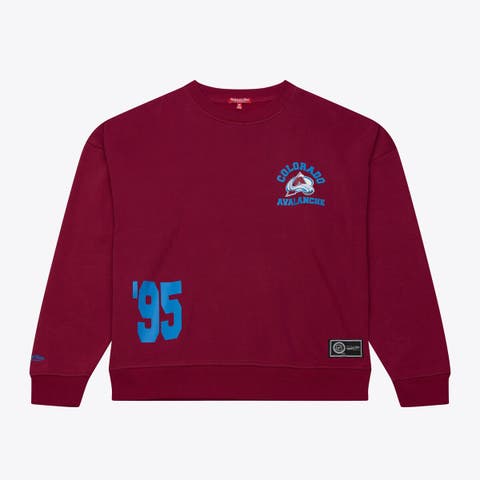 Women's Mitchell & Ness  Maroon Colorado Avalanche Crewneck Sweatshirt