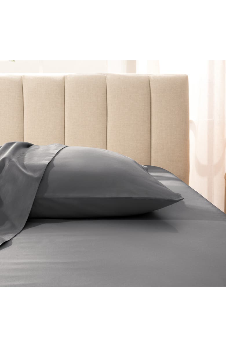 Bare Home 400 Thread Count Organic Cotton Sateen Pillowcase Set, Alternate, color, Grey
