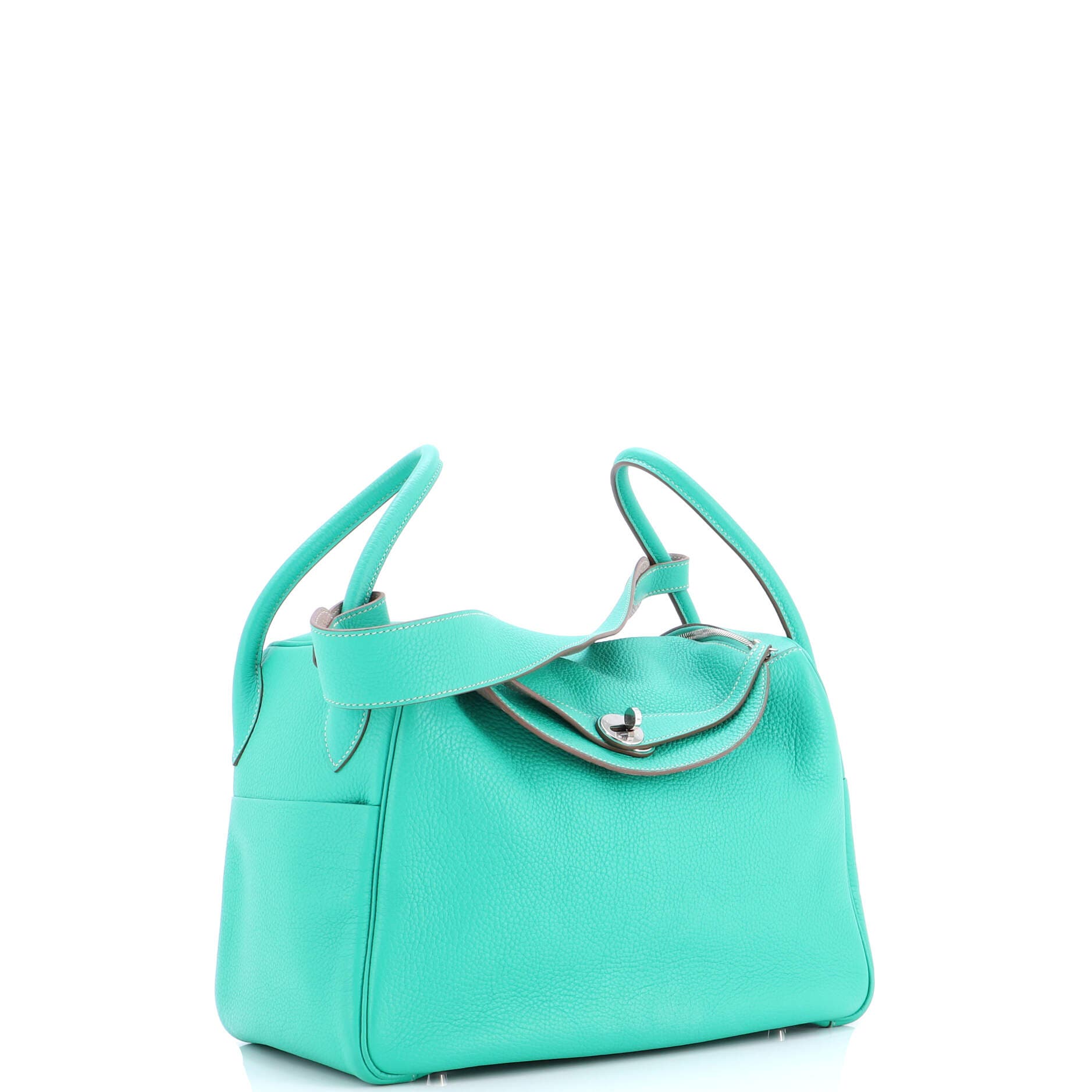 Pre-Owned Hermes Lindy Bag Verso Clemence 34, Alternate, color, Menthe/Gris Tourterelle