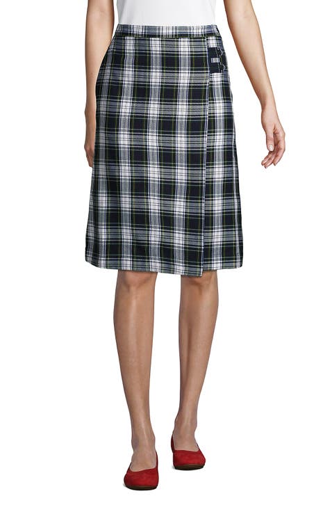 School Uniform Young  Plaid A-line Skirt Below the Knee