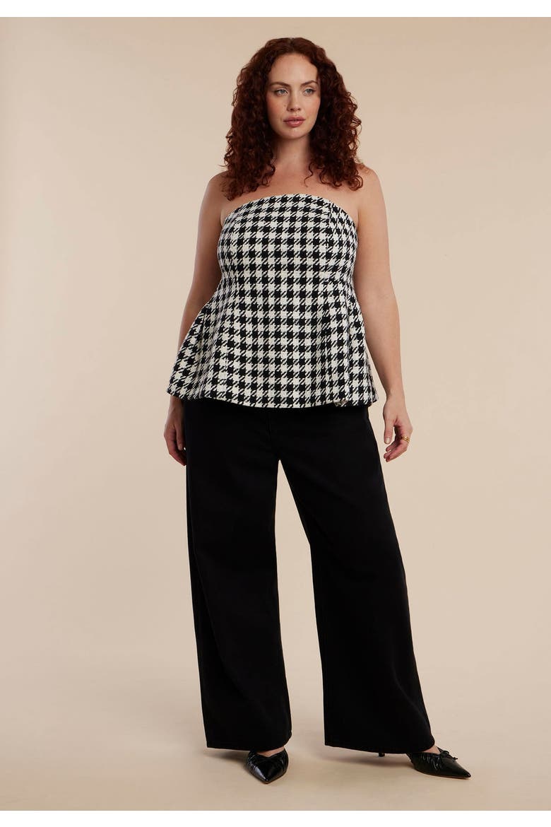 Houndstooth Bustier, Alternate, color, BLACK WHITE HOUNDSTOOTH