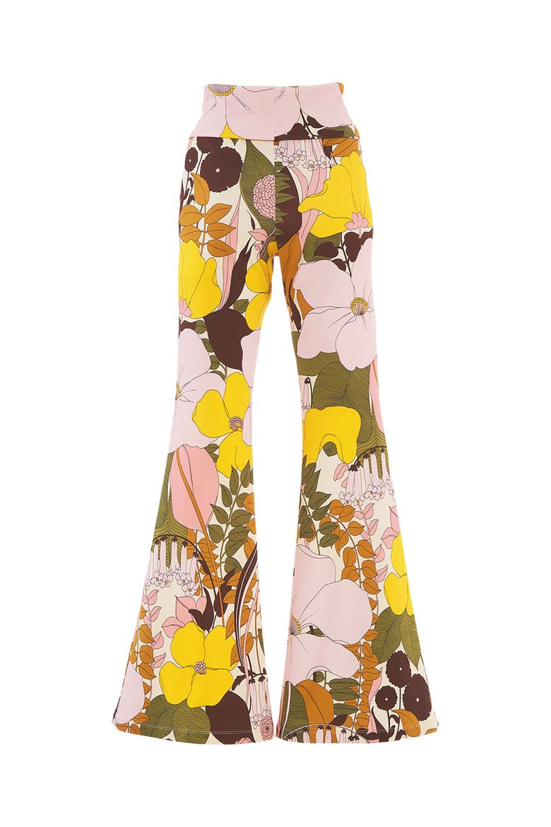 Meditation Pants Big Flower Rose Pink, Alternate, color, Big Flower Rose Pink