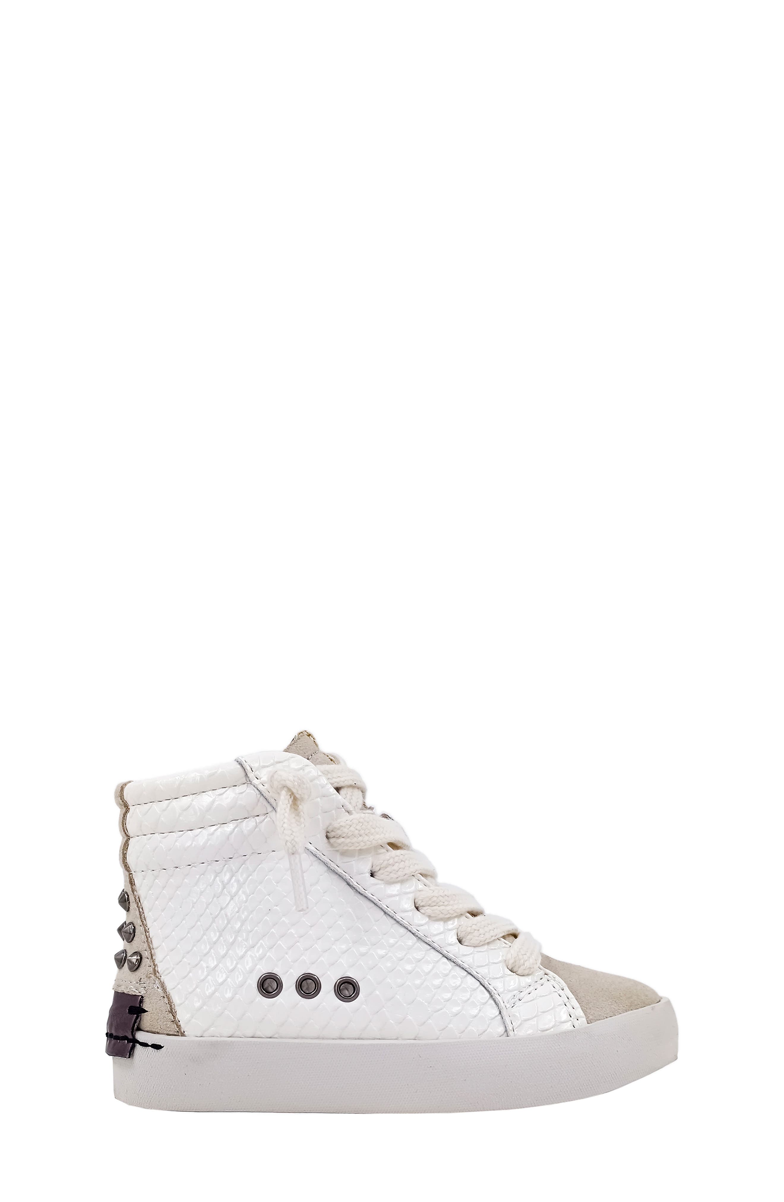 SHUSHOP Kids' Reese Studded High Top Sneaker, Alternate, color, Bone Snake