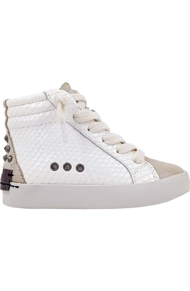 SHUSHOP Kids' Reese Studded High Top Sneaker, Alternate, color, Bone Snake