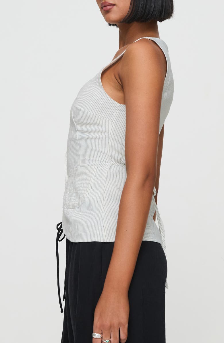 Princess Polly Spirito Pinstripe Square Neck Vest, Alternate, color, White Thin Stripe