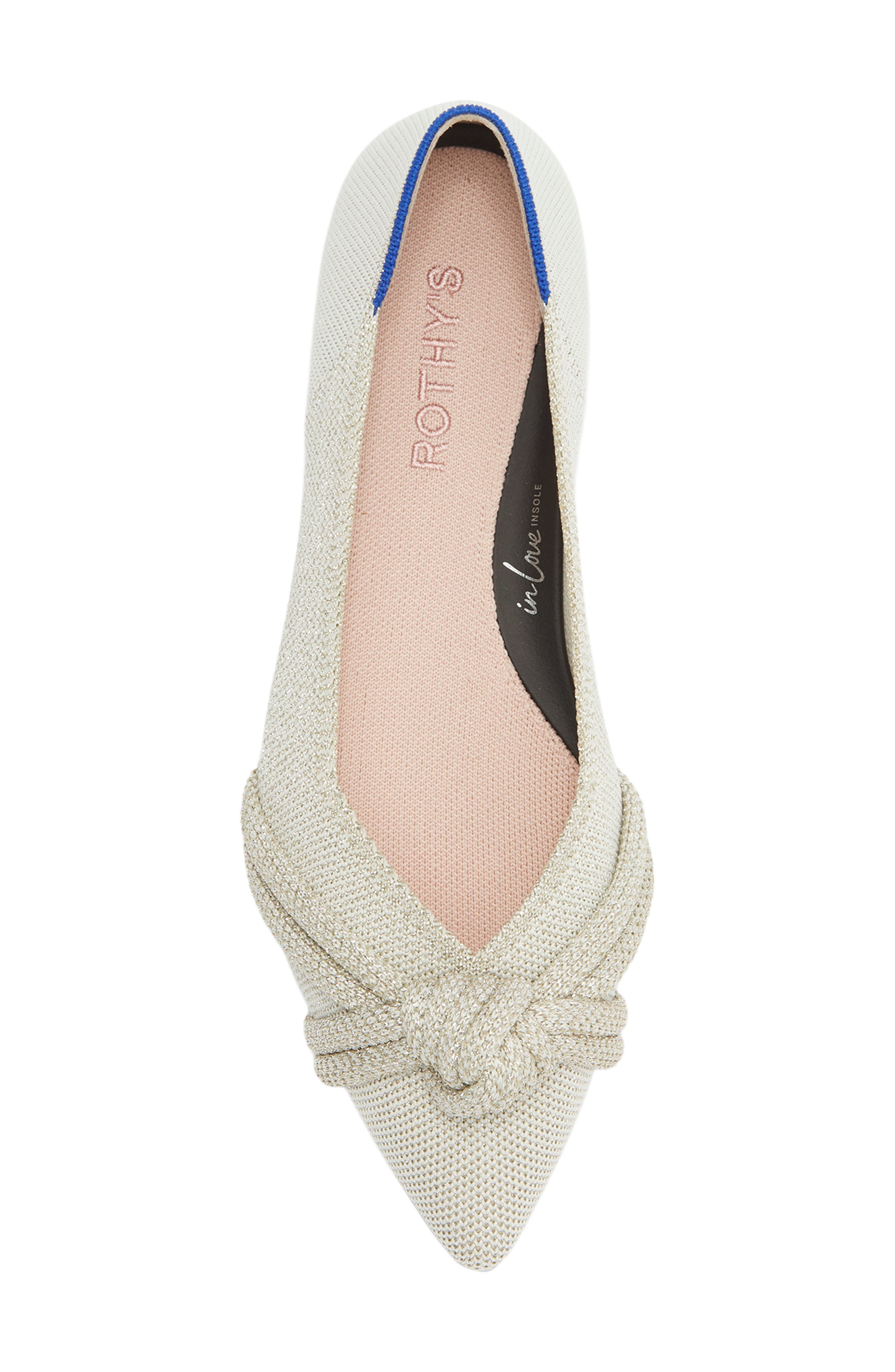 Pointed Toe Knot Flat, Alternate, color, DIAMOND METALLIC