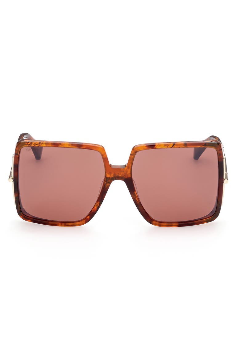 58mm Square Sunglasses, Main, color, RED HAVANA / BROWN